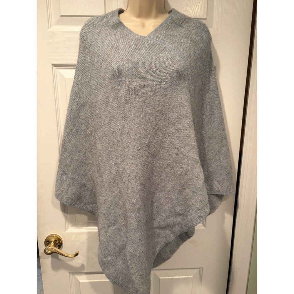 Fratelli Talli Firenze Italy Alpaca Blend Poncho Shawl Gray One Sz Soft Knit